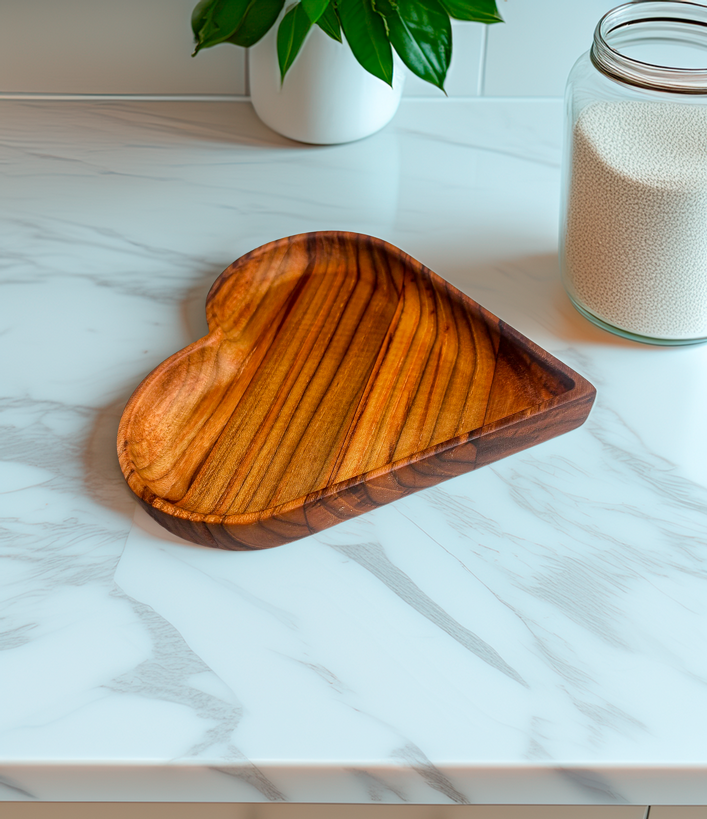 Personalized Teak Heart Tray