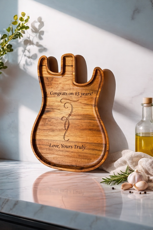 Personalized Teak Guitar Tray