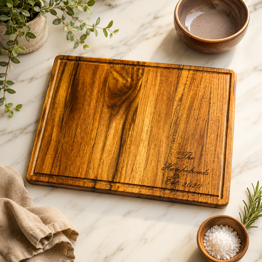 Personalized Engraved Teak Cutting Board