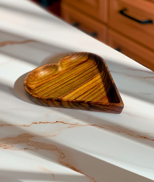 Personalized Teak Heart Tray