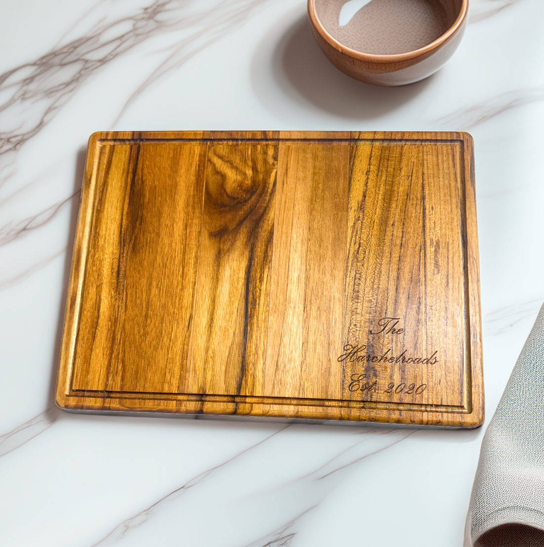 Personalized Engraved Teak Cutting Board